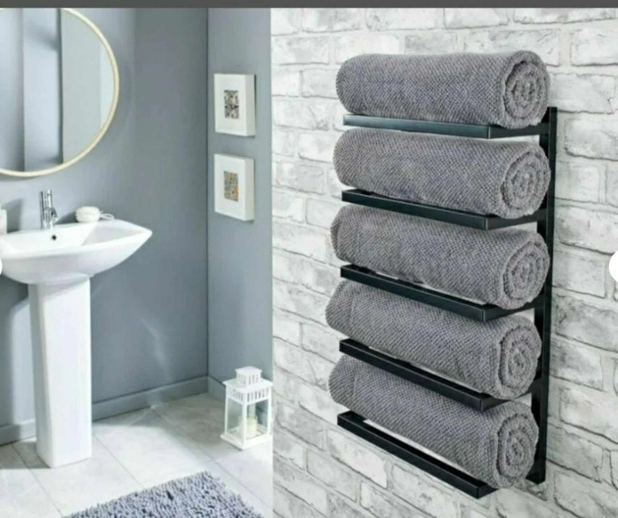 Towel Rack Wall Mounted Bathroom Towel Holder, Towel Storage for Rolle