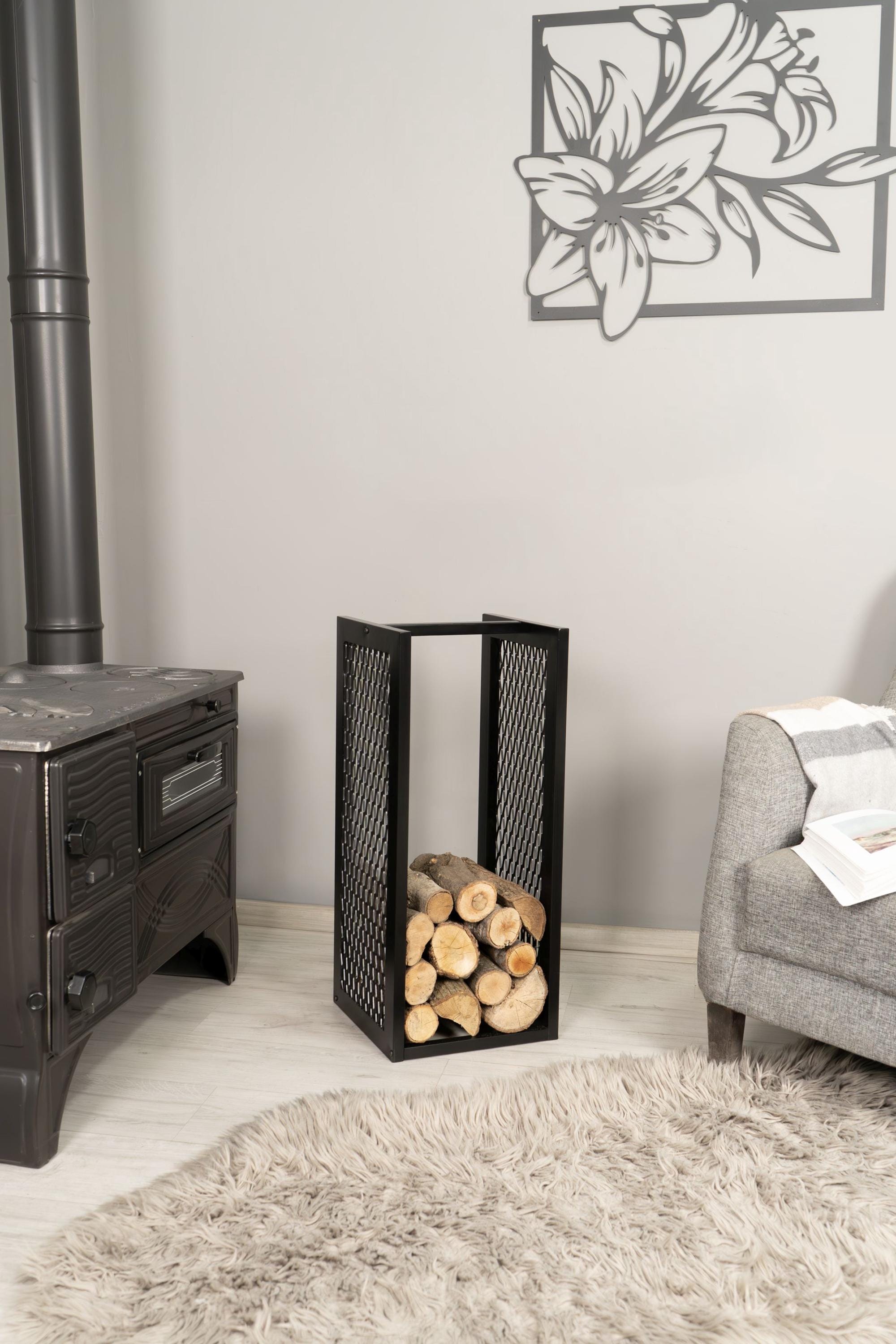 Min Wood Rack Metal Firewood Rack, Handcrafted Mini Firewood Holder, Log Storage ...