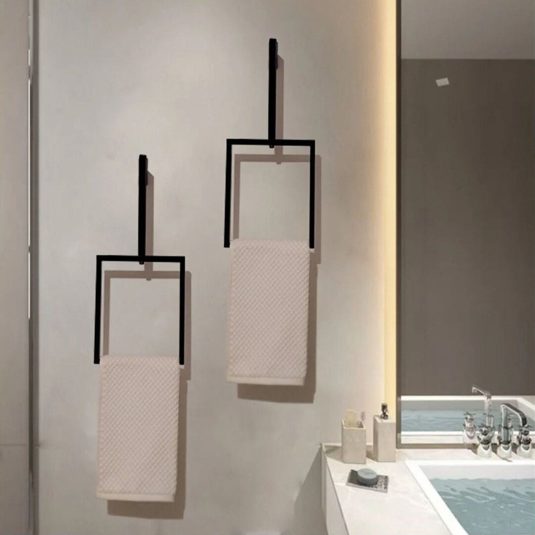 Square Towel Holder for Bathroom, Vertical Towel Rack, Hand Towel ...