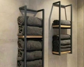 Shelf Bathroom Towel Shelf, Bathroom Metal Towel Rack | Blanket Storage | Housewarming Gift