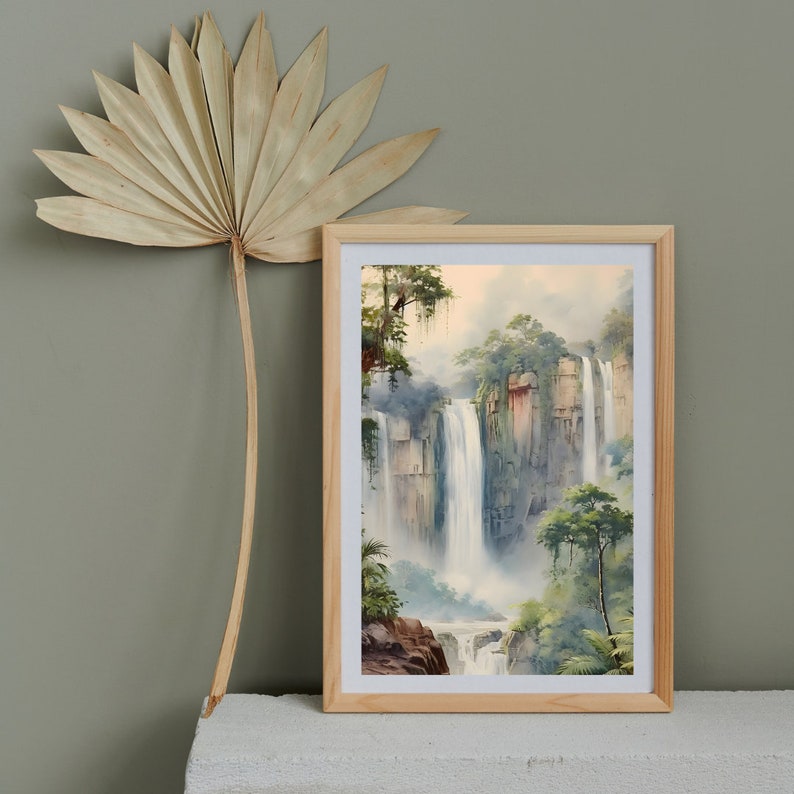 PRINTABLE Wall Art Waterfall Scenery Nature Artwork Amazonas Nature