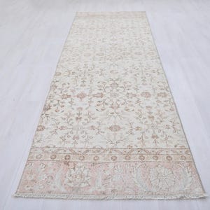 3x11 Runner,3x11 Vintage Rug,3x11 Turkish Rug,Entry Rug,3x11 Oushak Runner,Runner Rug 3x11,Hallway Rug,Neutral Rug,Anatolian Runner Rug,