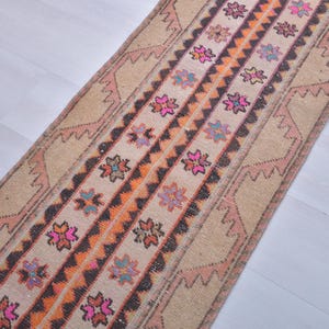 2x11 Rug,Long Runner Rug,Neutral Runner,Turkish Runner,2x11 Runner,Handmade Runner,Wool Runner,2x11 Runner Rug,Vintage Rug 2x11,Hallway Rug