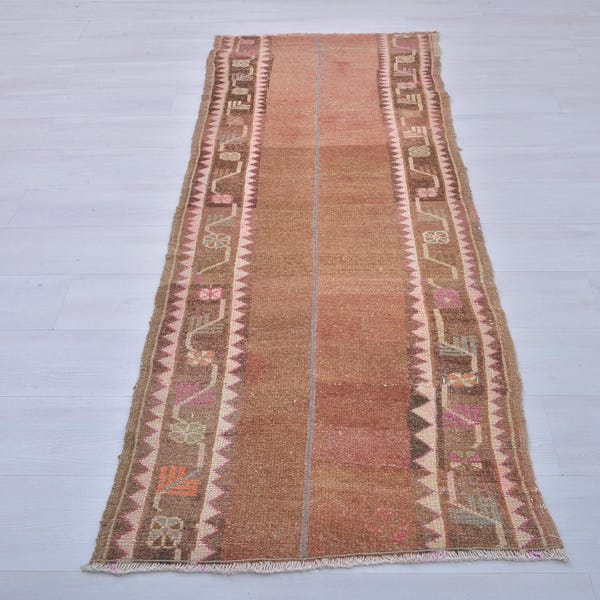 Vintage Turkse wollen loper: 3 x 7 vloerkleed hal