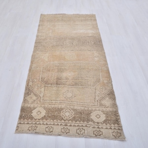 3x6 Rug,Hallway Rug,Turkish Runner Rug,3x6 Entry Rug,Wool Rug,3x6 Oushak Runner,Vintage Runner,Kitchen Rug,3x6 Anatolian Rug,Brown Rug