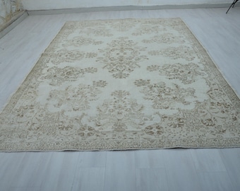 7x11,Oversize Turkish Rug,Area Rug,Large Turkish Rug,7x11 Area Rug,Rug,Anatolian Rug,Handmade Rug,Living Room Rug,Antique Rug,Beige,Brown