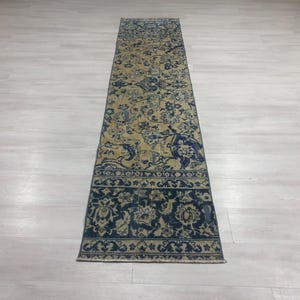 2x9 Rug,Narrow Rug,Runner Rug,2x9 Turkish Runner,Vintage Runner Rug,Blue Rug,Handmade Rug,Hallway Rug,Oushak Runner 2x9,Soft Runner Rug,Rug