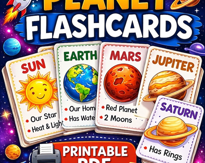 Solar System Flashcards for Kids | Printable Space Learning Cards ...