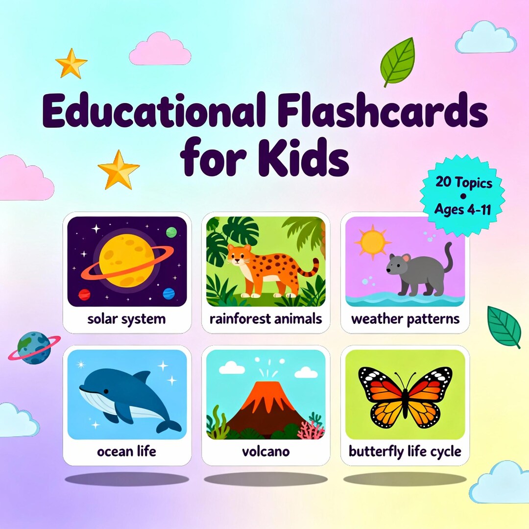 Science Flashcards for Kids | Early Learning Cards | Preschool ...