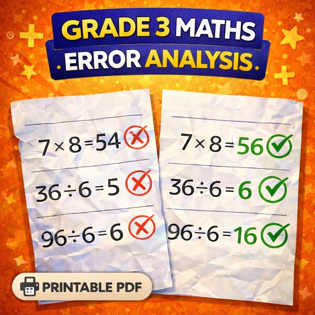 Grade 3 Math Error Analysis Worksheets | Printable PDF With Answer Key ...