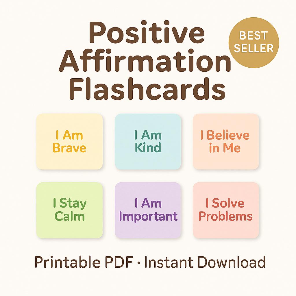 Positive Affirmation Flashcards for Kids | Confidence & Self-esteem ...