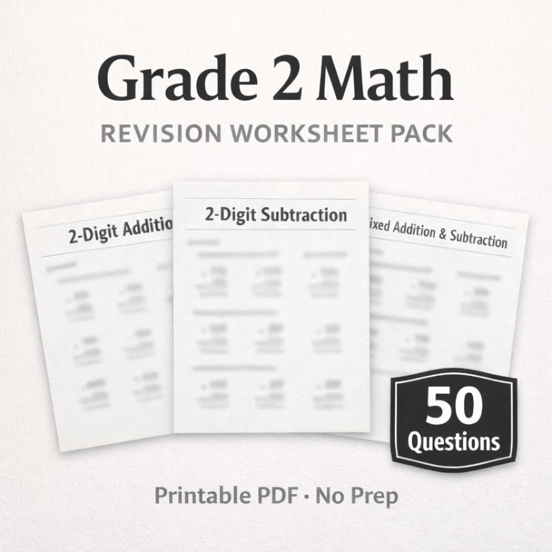Grade 2 Math Revision Worksheets | 2-digit Addition & Subtraction ...
