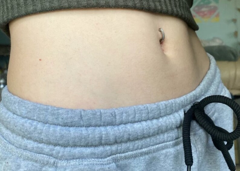 14G G23 Titanium Belly Button Clicker With CZ Minimalist Etsy