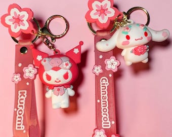 Kuromi Keychain and Cinnamoroll Keychain