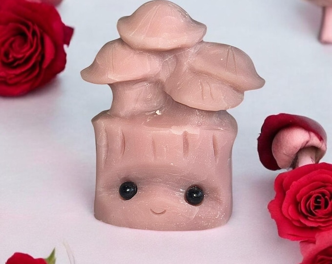 Pink Opal Mushroom Hedgie Crystal Pet Rock