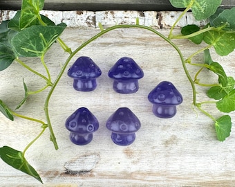 Purple Fluorite Mushroom Mini Carving