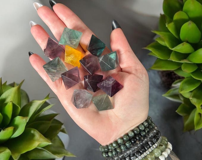 Octahedron Fluorite 3D Rhombus