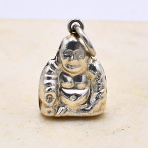 Vintage Buddha Charm - 925 Sterling Silver Vintage Charm Pendant