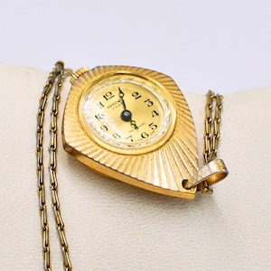 Hanowa 17 Rubis Inabloc Swiss Made Pendant Necklace Watch - Working Wind-Up Vintage Ladies Watch 1980&#39;s