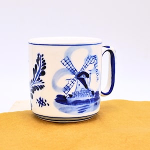 Vintage Delft Holland Blue and White Windmill Mug
