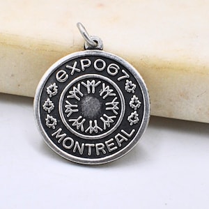 Vintage Expo 67 Montreal Charm - 925 Sterling Silver Canada Vintage Charm Pendant