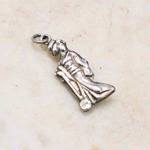 Vintage Silver Geisha Charm - 925 Sterling Silver Vintage Japanese Geisha Charm Pendant