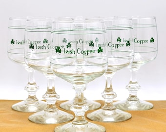 Vintage Durobor Irish Coffee Glasses - Cut Glass Star Stem, Set of 6
