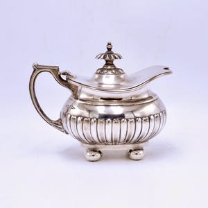 Antique Walker & Hall Silver Plate Mustard Pot | English Edwardian Condiment Server Cruet