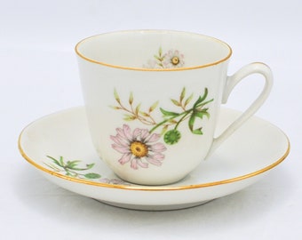 Vintage Boho Tasse und Untertasse Duo mit Gänseblümchen boh25 Daisy Bouquet Mini Cup - dermatisse Daisy Kaffeetasse Untertasse