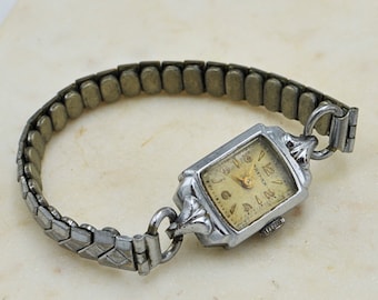 Vintage 1960's Ladies Premex Brand Dress Watch with Stretchy Wristband