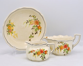Royal Doulton Rosslyn: Art Deco Serving Set, 1939 Floral Pattern