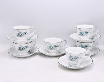 Vintage Noritake Royal Blue Tea Cup and Saucer Set: Fine