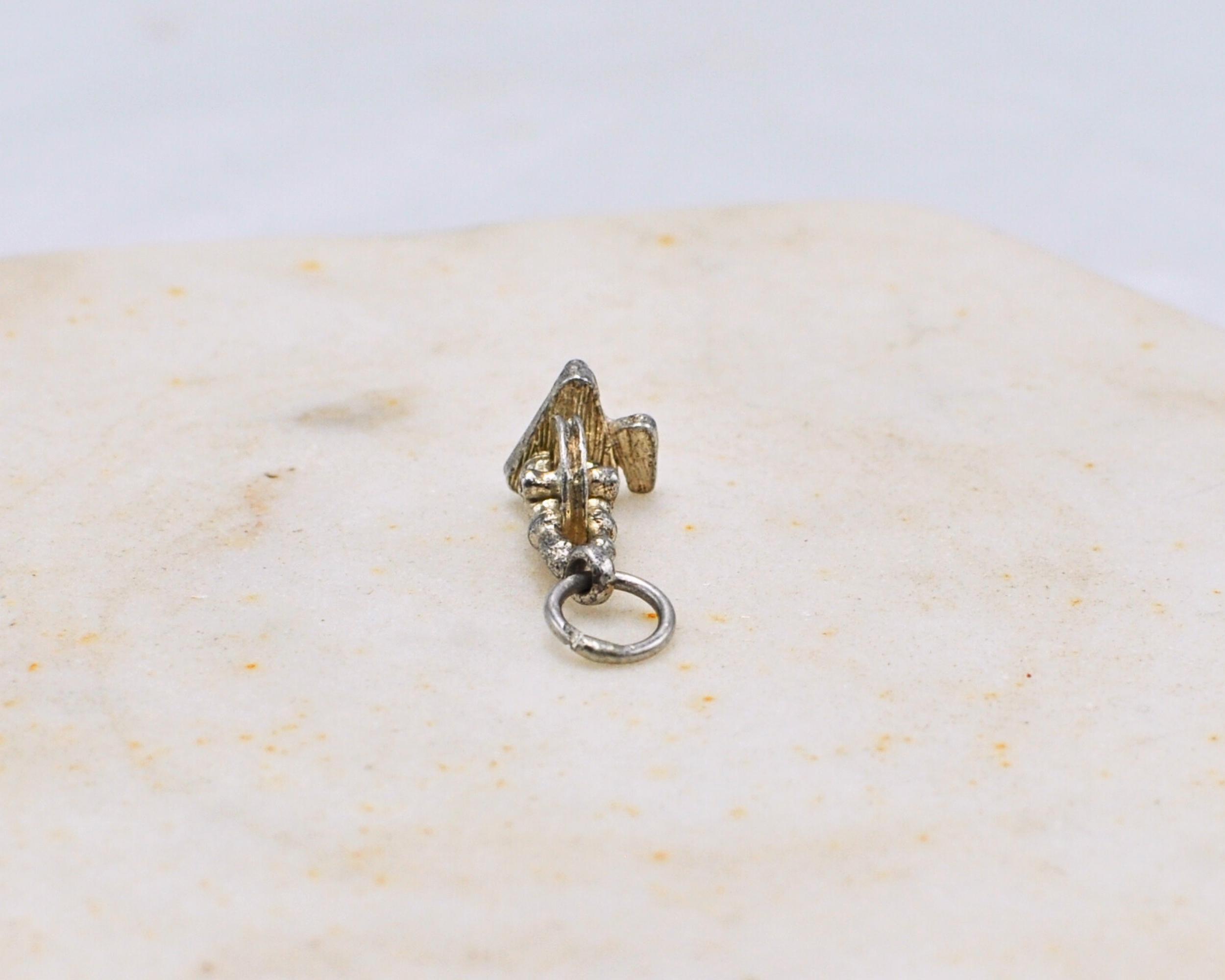 ヴィンテージ スターリングシルバー スピニングホイール チャーム