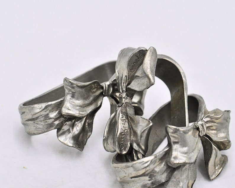 Buy Set of 3 Pewter Bow Shape Napkin Holders 1993 Seagull Canada