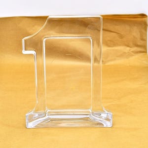 Mikasa Clear Crystal Glass Number One Photo Frame - Vintage Clear Picture Frame
