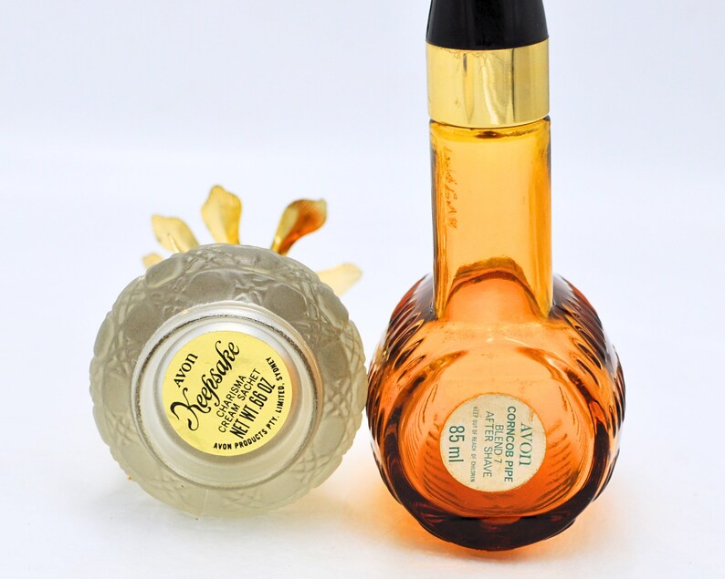 Avon Perfume Bottles Flowers 'charisma' Keepsake Cream Sachet and Avon