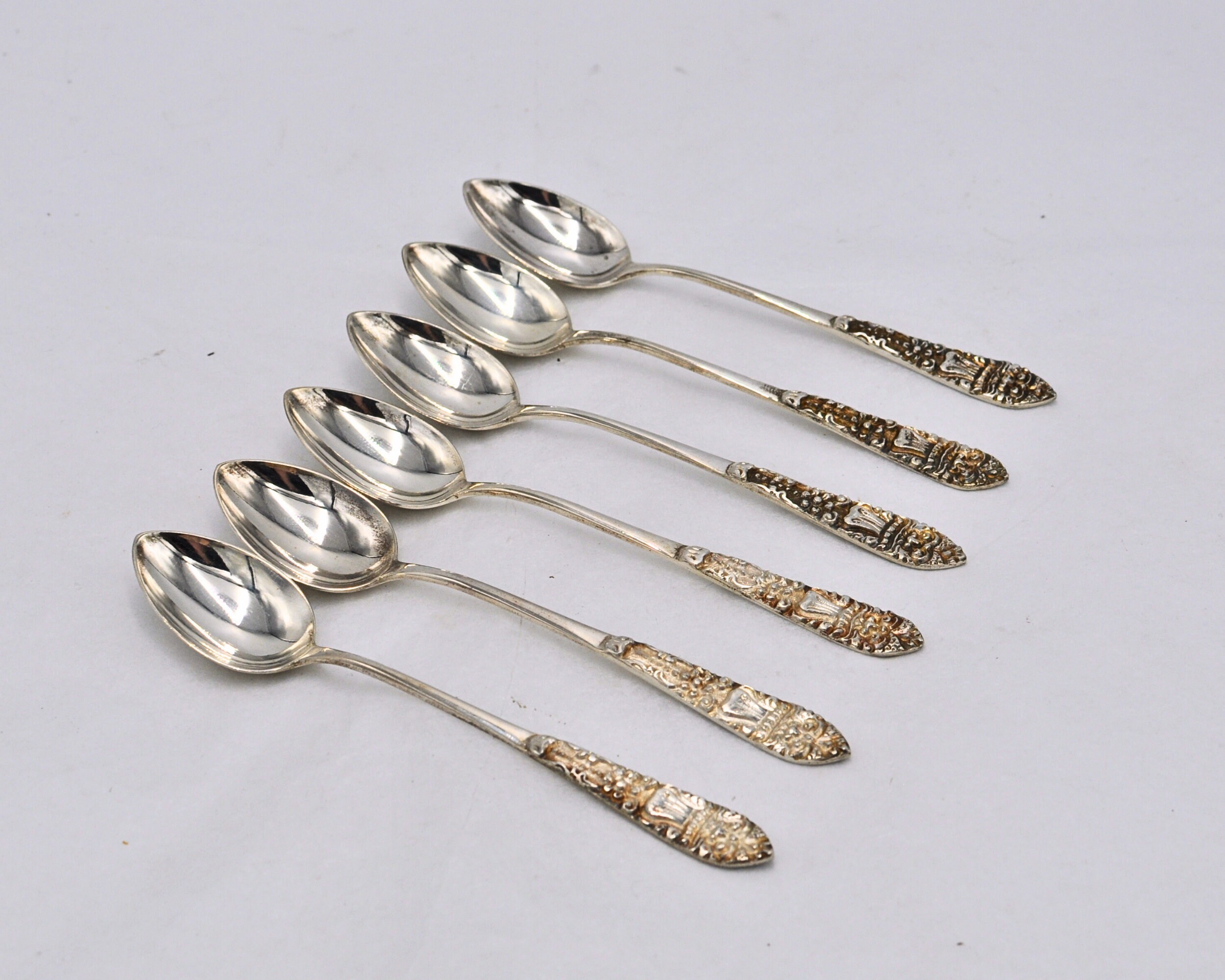 銀製　JOGJA SILVER TOM800 ビンテージ 銀食器　6本セット Set of 6 Vintage Indonesian 800 Silver Teaspoons - Yogyakarta