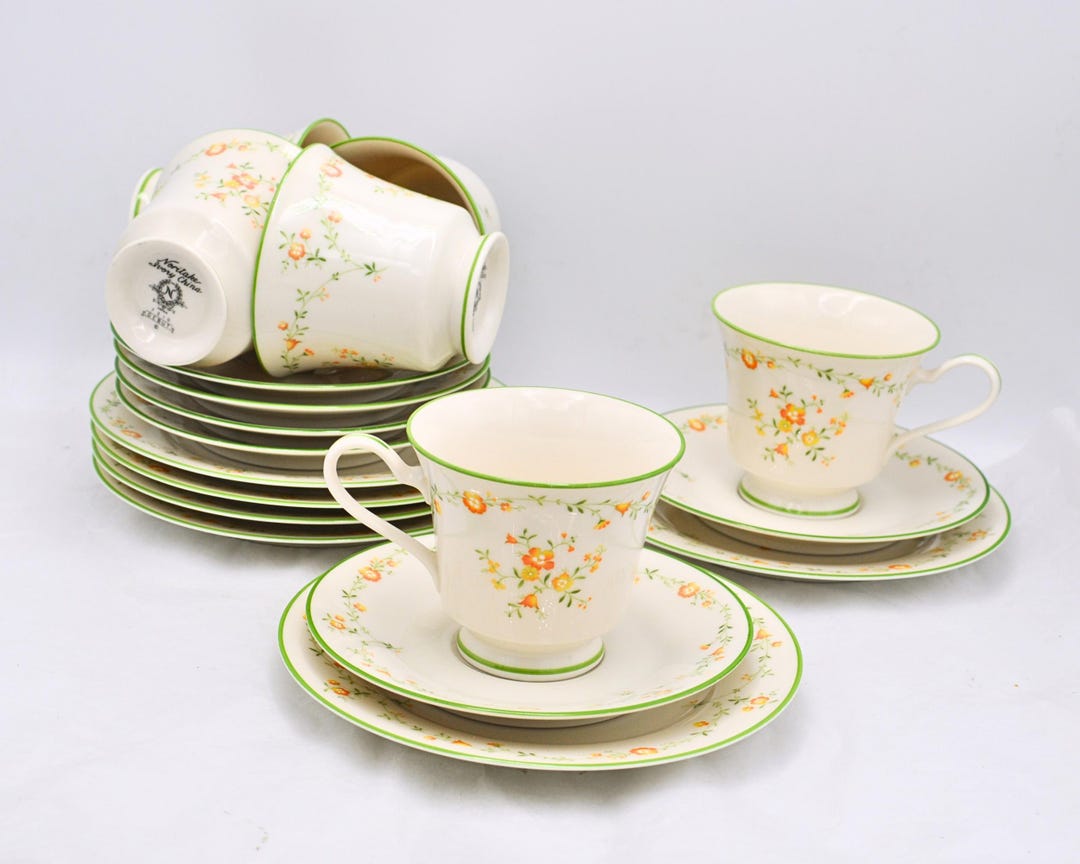 Buy Vintage Noritake Debut Set: Floral Cups, Saucers & Plates (18