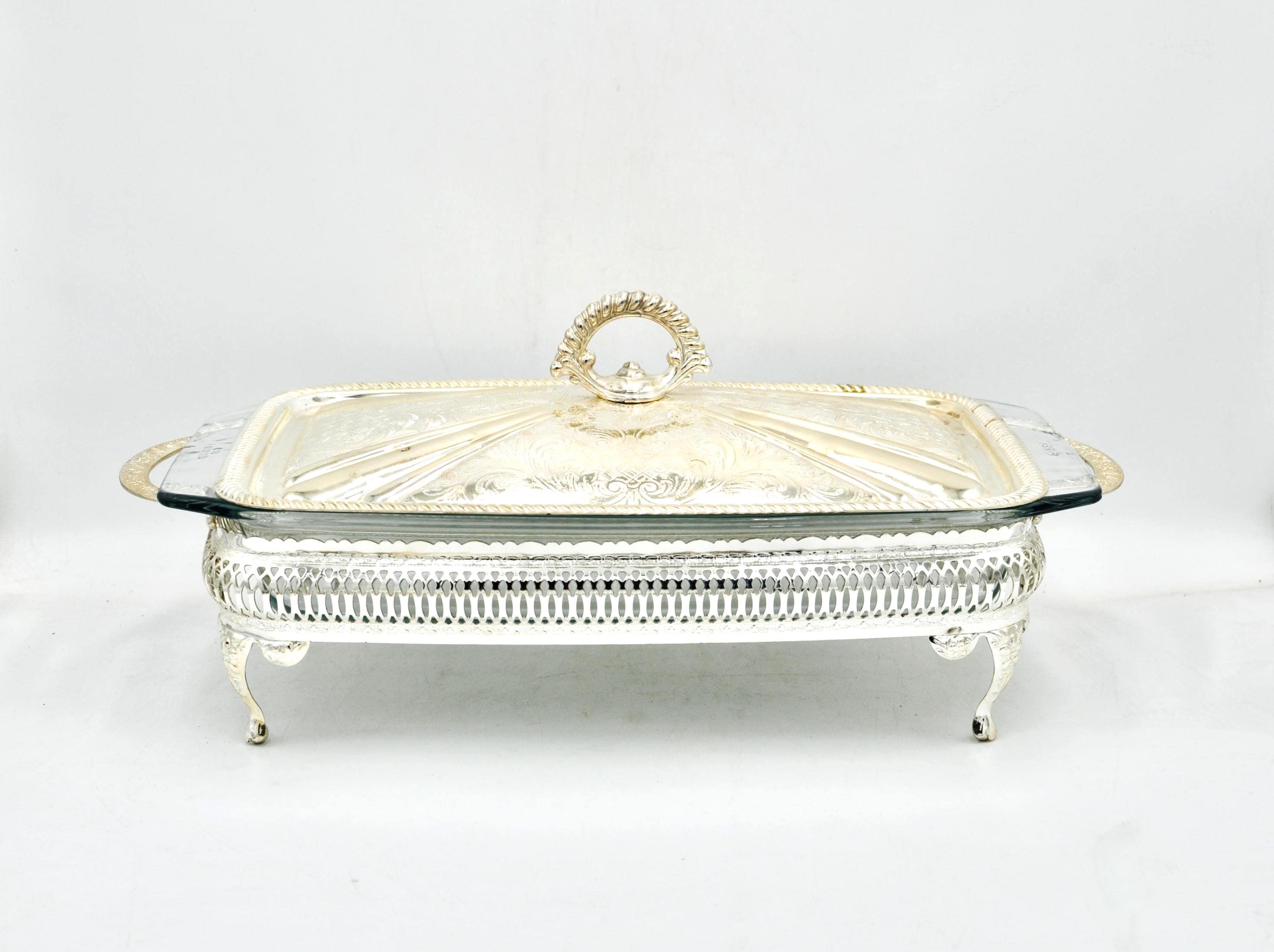 Queen Anne Vintage Silverplate Pyrex Serving Dish With Lid - Etsy