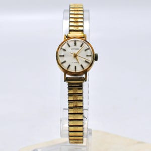 Vintage Citizen dameshorloge: goudkleurige elastische band, 17 juwelen (niet-werkend)