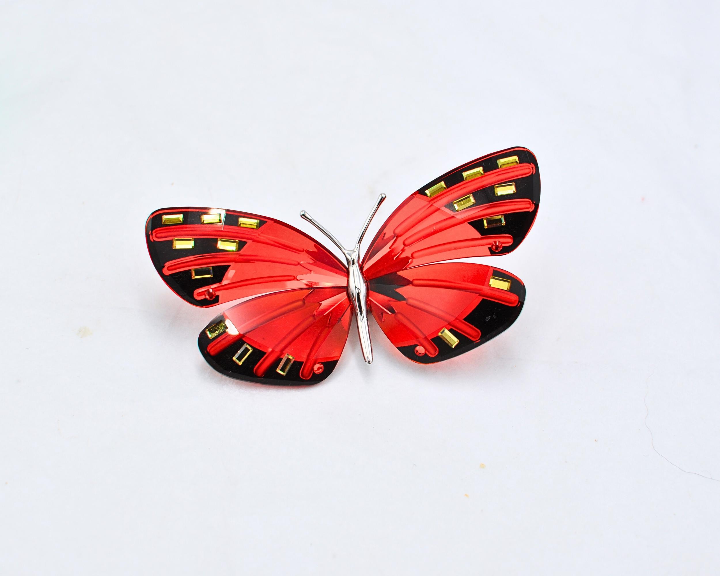 Red Swarovski Butterfly on Stand - Adena Light Siam Butterfly - Etsy