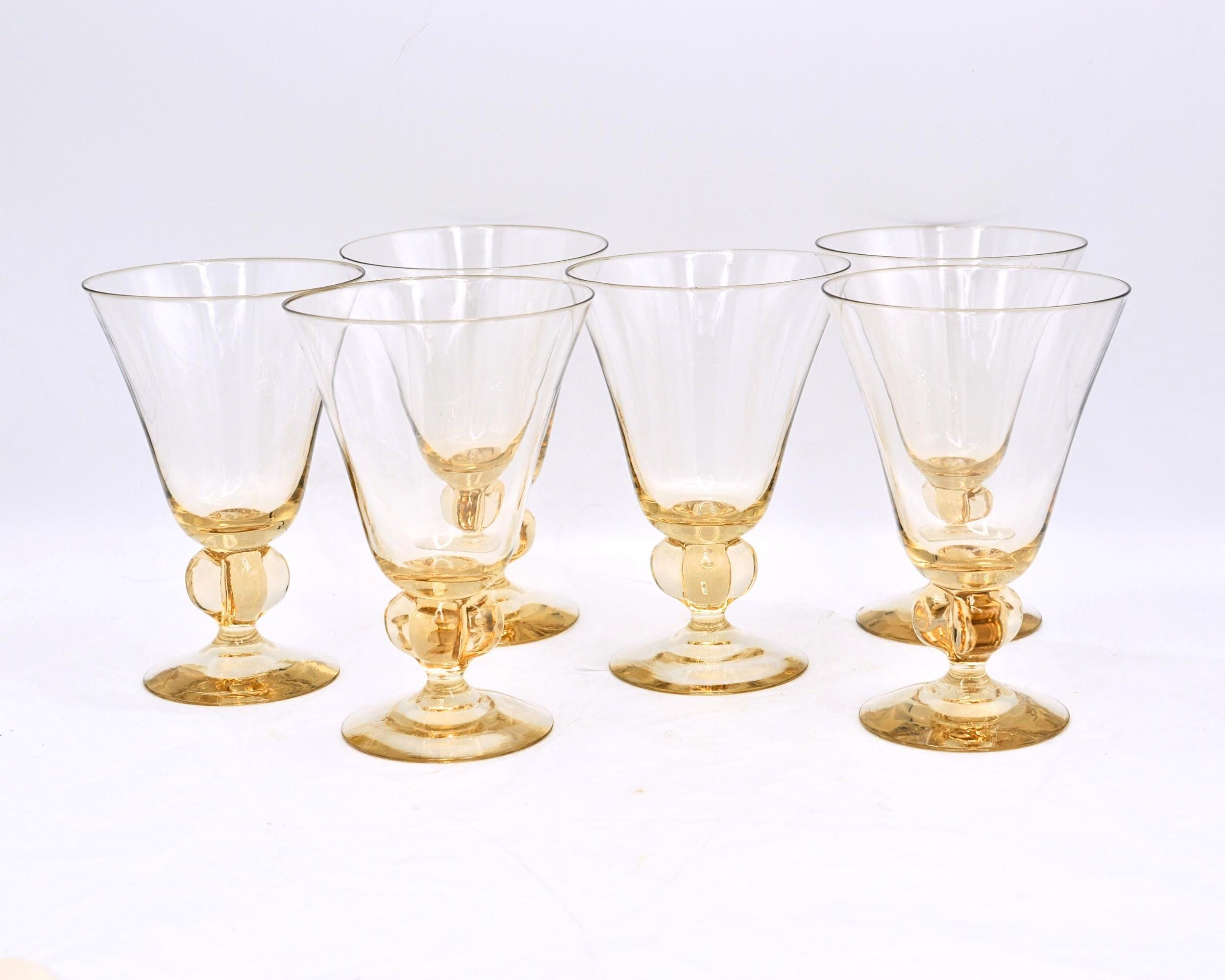 Yellow Gold Gulli Ingrid Crystal, Champagne Glass Set of 4  Mid Century Gulli Ingrid crystal glasses main image 2