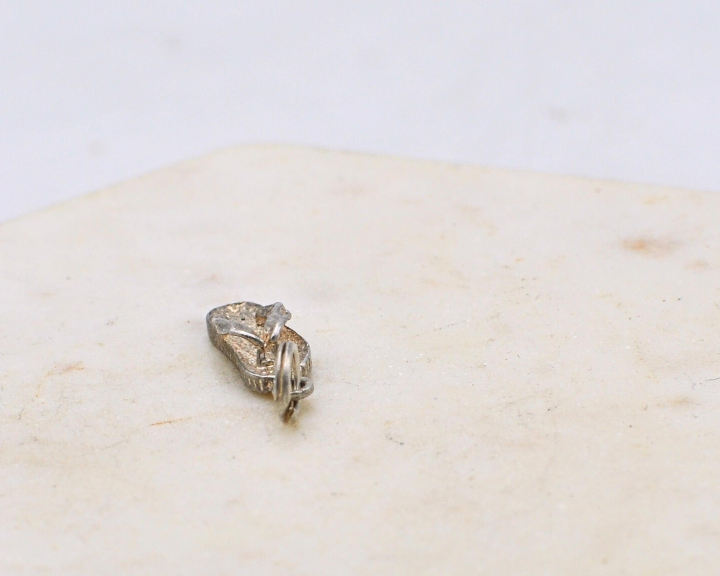 ヴィンテージ 925 スターリングシルバー フリップフロップ チャーム