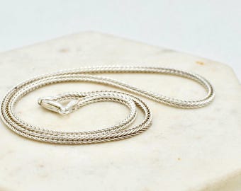 Solid 925 Sterling Silver 40cm Foxtail Chain Necklace
