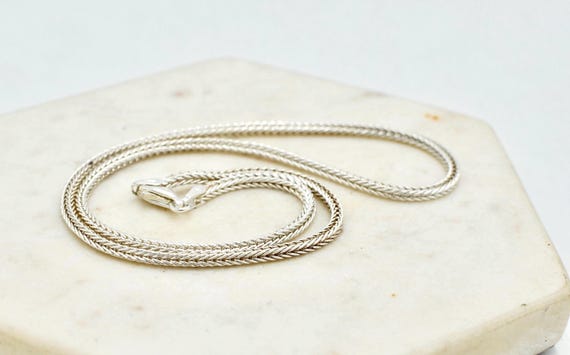 Solid 925 Sterling Silver 40cm Foxtail Chain Neck… - image 1
