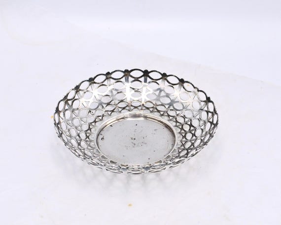 純銀950】アンティーク ボウル シルバー & カットガラスボウル