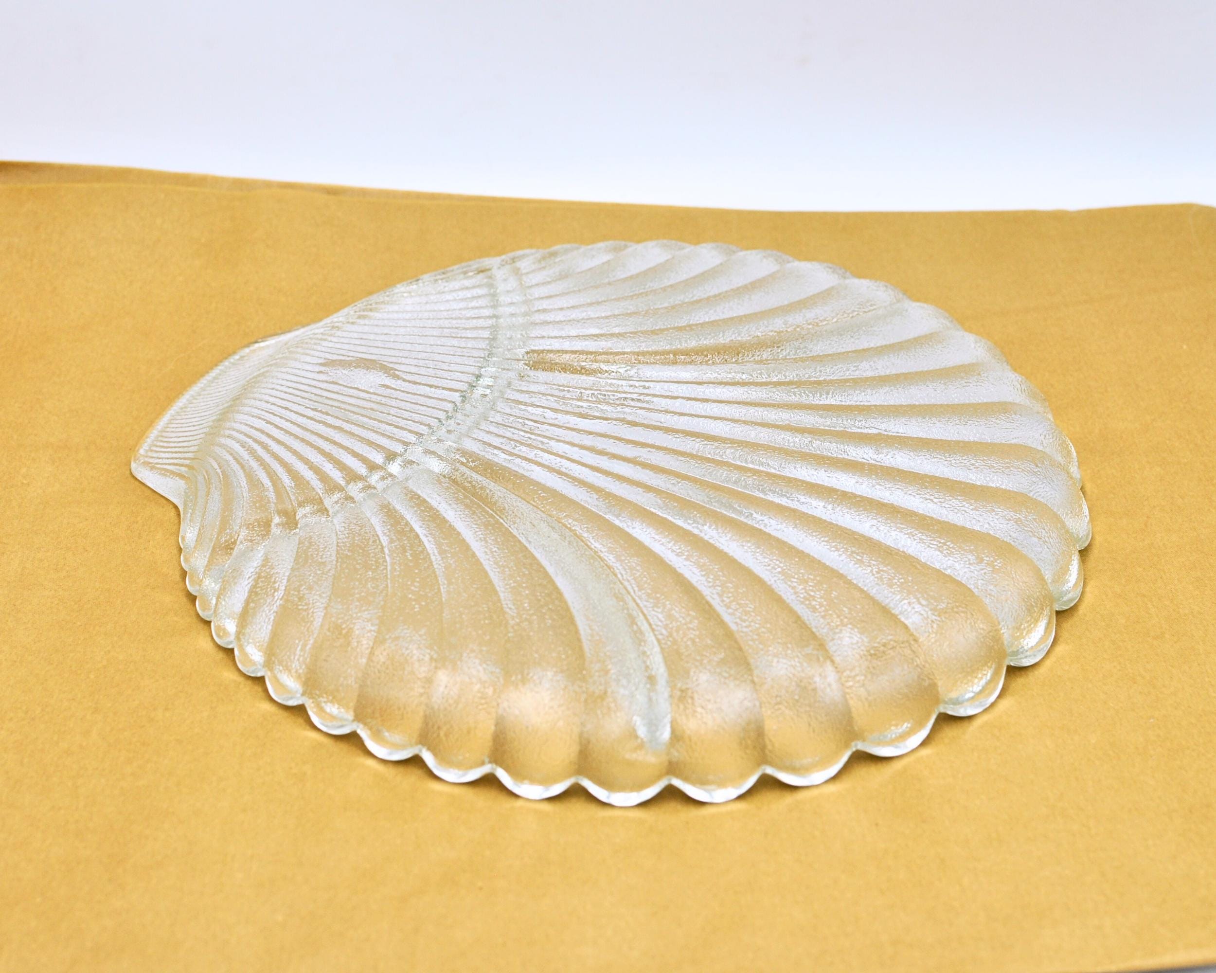 ヴィンテージ アンカーホッキング ガラスシェルプレート – 仕切り付き