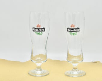 Vintage Heineken Pilsner Beer Glasses - Set of 2