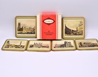 Set de 6 dessous de verre vintage Pimpernel – Capitales d'Europe – Coasters Made in England - Arts de la table