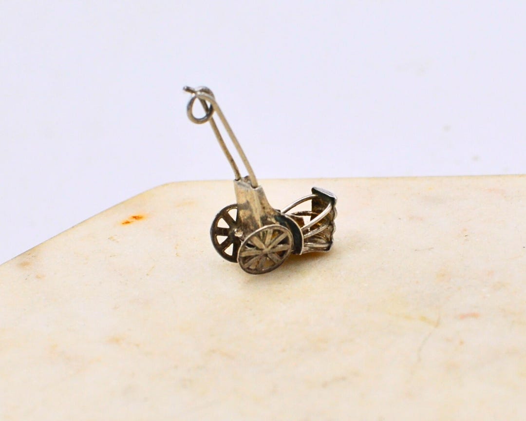 Vintage Sterling Silver Rickshaw Charm – Moving Wheels Pendant - Etsy